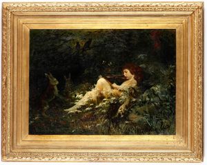 KARL WILHELM DIEFENBACH : Giovane Orfeo  - Asta Dipinti del XIX e XX secolo - Associazione Nazionale - Case d'Asta italiane