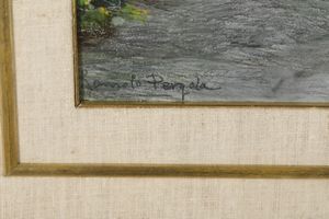 Romolo Pergola : Scorcio costa ligure  - Asta Dipinti del XIX e XX secolo - Associazione Nazionale - Case d'Asta italiane