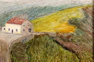 Giuseppe Pellizza da Volpedo : Ricovero N.2 del Penice o La cantoniera al passo del<BR>Penice  - Asta Dipinti del XIX e XX secolo - Associazione Nazionale - Case d'Asta italiane