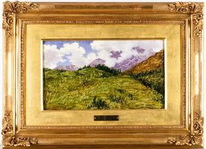 Angelo Morbelli : La valle di Usseglio  - Asta Dipinti del XIX e XX secolo - Associazione Nazionale - Case d'Asta italiane