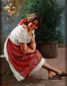 Mario Borgoni - Figura femminile seduta