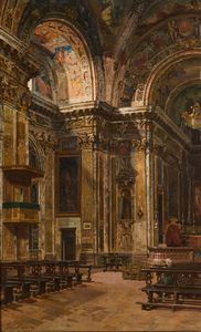 Arturo Ferrari - Interno della chiesa di Sant'Antonio Abate a Milano