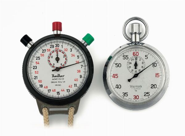 SET composto da due orologi cronografi da tasca. Realizzati nel 1960 circa  - Asta Orologi da Polso e da Tasca - Associazione Nazionale - Case d'Asta italiane