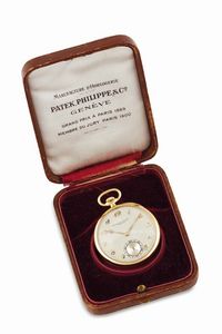 PATEK PHILIPPE - PATEK PHILIPPE, Geneve, movement No. 813687, case No. 291929. Orologio da tasca, in oro giallo 18K. Accompagnato dalla scatola originale. Realizzato nel 1940 circa