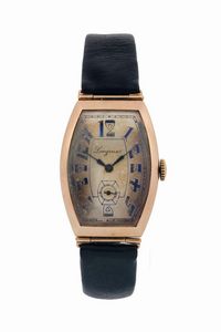 LONGINES - LONGINES, orologio da polso, in oro rosa 18K. Realizzato nel 1920 circa