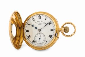 SHARMAN D. NEILL - SHARMAN D. NEILL, Belfast, orologio da tasca, occhio di bue, in oro giallo 18K con movimento a carrousel. Realizzato nel 1880 circa