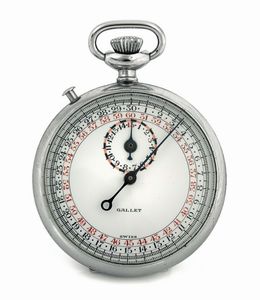 GALLET - GALLET, orologio cronografo, in acciaio, con funzione rattrappante. Realizzato nel 1950 circa