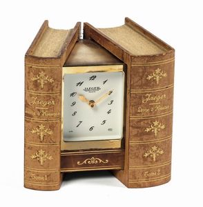 JAEGER - JAEGER, Paris. Livre d'Heures. Orologio da tavolo, elettromeccanico, a forma di libro. Realizzato nel 1960 circa