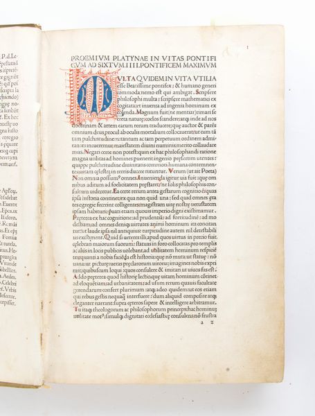 PLATINA. VITA DEI PONTEFICI PRIMA EDIZIONE 1479. Venezia Johannes de Colonia and Johannes Manthen, 11 giugno 1479  - Asta Libri antichi, rarit bibliografiche e prime edizioni del '900 - Associazione Nazionale - Case d'Asta italiane