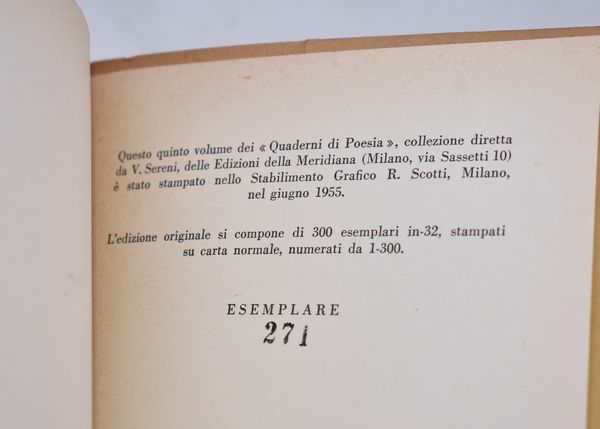 BELLINTANI, Umberto. PARIA. 1955.  - Asta Libri antichi, rarit bibliografiche e prime edizioni del '900 - Associazione Nazionale - Case d'Asta italiane