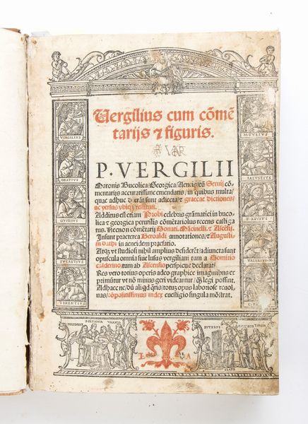 VIRGILIO MARO PUBLIUS. VERGILIUS CUM COMMENTARIJ & FIGURIS. Venezia 1522  - Asta Libri antichi, rarit bibliografiche e prime edizioni del '900 - Associazione Nazionale - Case d'Asta italiane