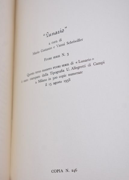 COSTANZO, Mario. STUDI PER UNA ANTOLOGIA. 1958.  - Asta Libri antichi, rarit bibliografiche e prime edizioni del '900 - Associazione Nazionale - Case d'Asta italiane