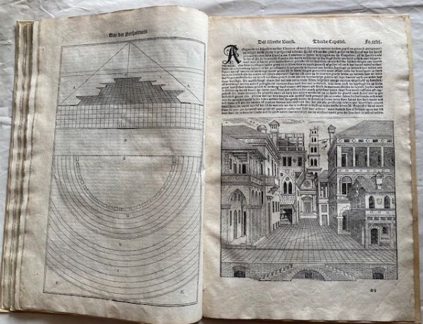 SERLIO, Sebastiano. Den eersten (- tweeden) boeck van Architecturen Sebastiani Serlii, tracterende van Geometrye Perspectyven. Antwerp, Peeters, 1553  - Asta Libri antichi, rarit bibliografiche e prime edizioni del '900 - Associazione Nazionale - Case d'Asta italiane