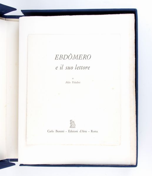 DE CHIRICO GIORGIO HEBDOMEROS  - Asta Libri antichi, rarit bibliografiche e prime edizioni del '900 - Associazione Nazionale - Case d'Asta italiane