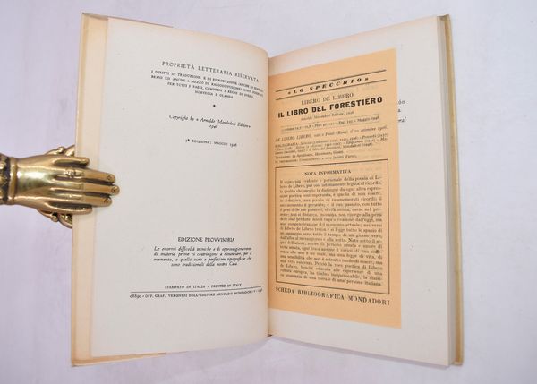 DE LIBERO, Libero. IL LIBRO DEL FORESTIERO. 1946.  - Asta Libri antichi, rarit bibliografiche e prime edizioni del '900 - Associazione Nazionale - Case d'Asta italiane