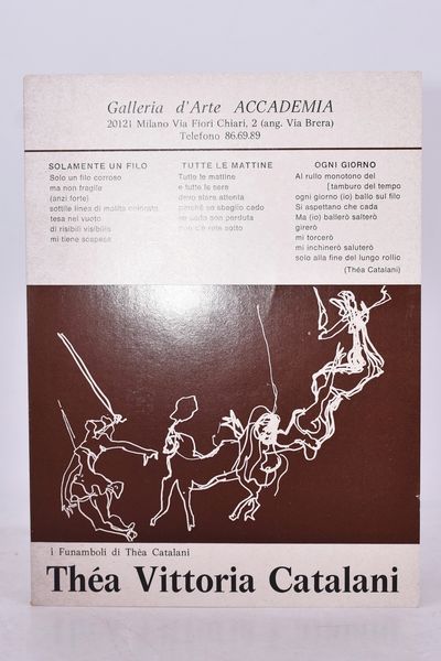 CATALANI, Thea Vittoria. INVITO ALLA MOSTRA PERSONALE. 1970.  - Asta Libri antichi, rarit bibliografiche e prime edizioni del '900 - Associazione Nazionale - Case d'Asta italiane