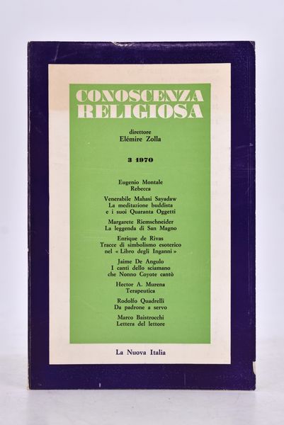 CONOSCENZA RELIGIOSA 3/1970. 1970.  - Asta Libri antichi, rarit� bibliografiche e prime edizioni del '900 - Associazione Nazionale - Case d'Asta italiane