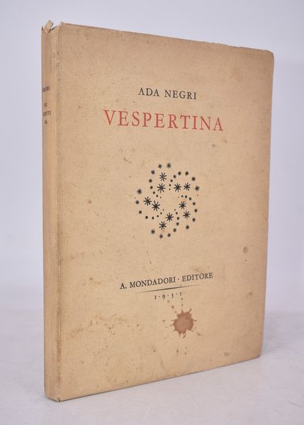 NEGRI, Ada. VESPERTINA. 1931.  - Asta Libri antichi, rarit bibliografiche e prime edizioni del '900 - Associazione Nazionale - Case d'Asta italiane