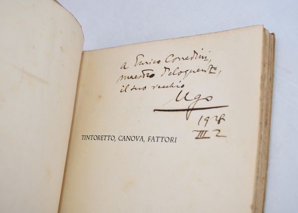 OJETTI, Ugo. TINTORETTO, CANOVA, FATTORI. 1928.  - Asta Libri antichi, rarit� bibliografiche e prime edizioni del '900 - Associazione Nazionale - Case d'Asta italiane