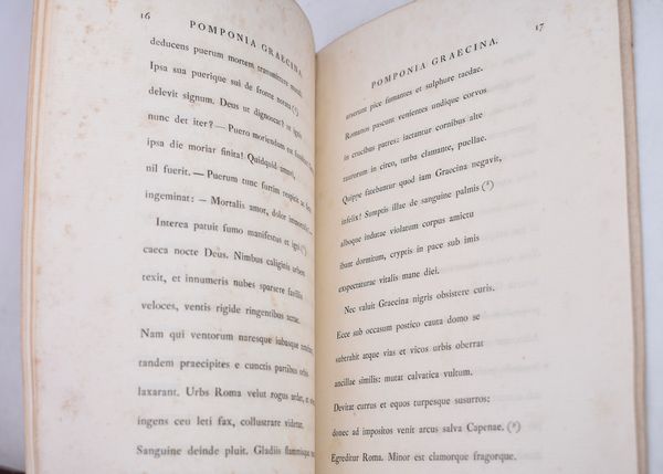 PASCOLI, Giovanni. POMPONIA GRAECINA. CARMEN JOHANNIS PASCOLI EX CASTRO SANCTI MAURI. IN CERTAMINE POETICO HOEUFFTIANO PRAEMIO AUREO ORNATUM. 1910.  - Asta Libri antichi, rarit bibliografiche e prime edizioni del '900 - Associazione Nazionale - Case d'Asta italiane
