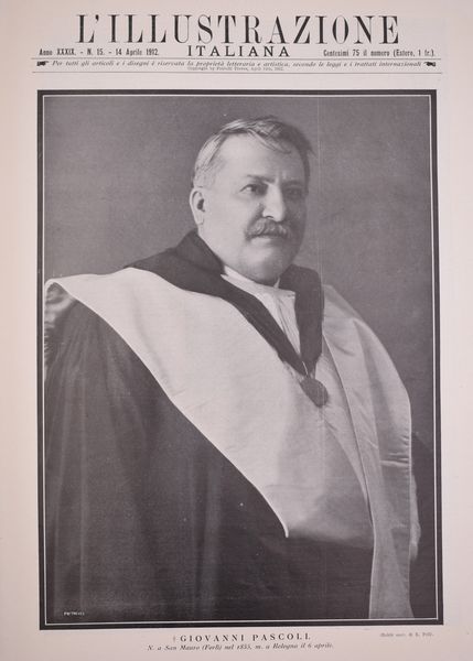 L'ILLUSTRAZIONE ITALIANA. LA MORTE DI GIOVANNI PASCOLI. 14 APRILE 1912.  - Asta Libri antichi, rarit bibliografiche e prime edizioni del '900 - Associazione Nazionale - Case d'Asta italiane