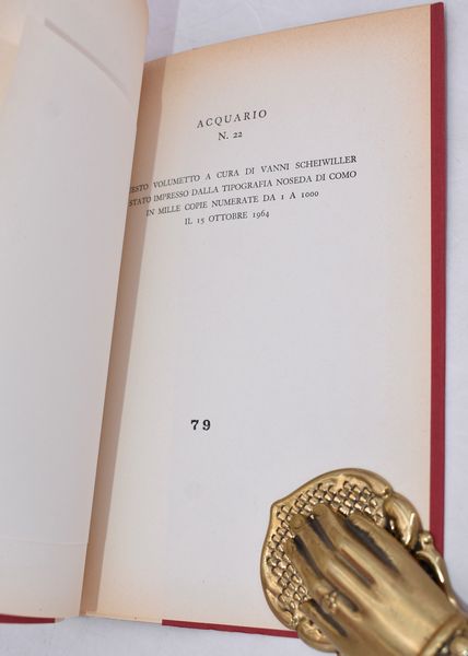 PAVESE, Cesare. 8 POESIE INEDITE E QUATTRO LETTERE AD UN'AMICA (1928-1929). 1964.  - Asta Libri antichi, rarit� bibliografiche e prime edizioni del '900 - Associazione Nazionale - Case d'Asta italiane