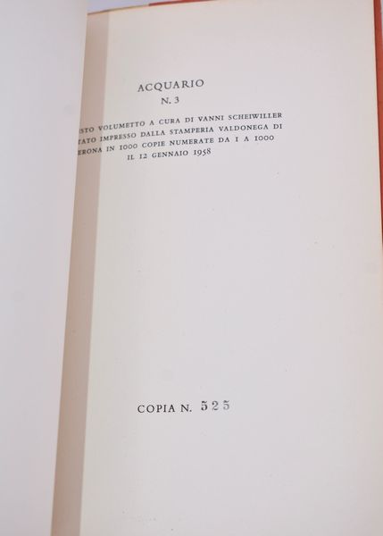 SBARBARO, Camillo. PRIMIZIE. 1958.  - Asta Libri antichi, rarit bibliografiche e prime edizioni del '900 - Associazione Nazionale - Case d'Asta italiane