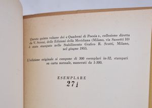 BELLINTANI, Umberto. PARIA. 1955.  - Asta Libri antichi, rarit bibliografiche e prime edizioni del '900 - Associazione Nazionale - Case d'Asta italiane