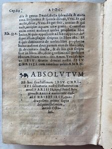 Pauli Apostoli Epistolae. Epistolae Catholicae. Apocalypsis beati Ioannis. Paris, Pierre Regnault, October 1541  - Asta Libri antichi, rarit bibliografiche e prime edizioni del '900 - Associazione Nazionale - Case d'Asta italiane