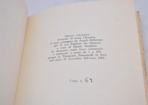 CHIARETTO, Luisa. ERMIONE. 1984  - Asta Libri antichi, rarit bibliografiche e prime edizioni del '900 - Associazione Nazionale - Case d'Asta italiane
