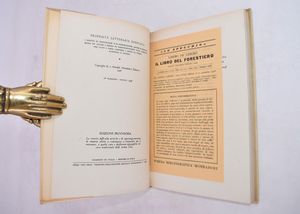 DE LIBERO, Libero. IL LIBRO DEL FORESTIERO. 1946.  - Asta Libri antichi, rarit bibliografiche e prime edizioni del '900 - Associazione Nazionale - Case d'Asta italiane