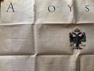 CARLO V. Privilegio a favore di Gasparo Pignatta, documento su pergamena in latino. Roma, 29 marzo 1576  - Asta Libri antichi, rarit bibliografiche e prime edizioni del '900 - Associazione Nazionale - Case d'Asta italiane