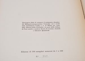 QUASIMODO, Salvatore/ ANCESCHI, Luciano. LIRICI MINORI DEL XIII E XIV SECOLO. 1941.  - Asta Libri antichi, rarit bibliografiche e prime edizioni del '900 - Associazione Nazionale - Case d'Asta italiane
