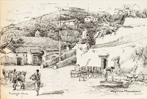 Cipriano Mannucci : La Queba - Paesaggio gitano  - Asta Petits-Matres / Arte Figurativa tra XIX e XX Secolo - Parte 1 - Associazione Nazionale - Case d'Asta italiane