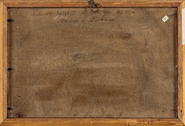 Antonio Salvetti : Marina a Livorno  - Asta Petits-Matres / Arte Figurativa tra XIX e XX Secolo - Parte 1 - Associazione Nazionale - Case d'Asta italiane