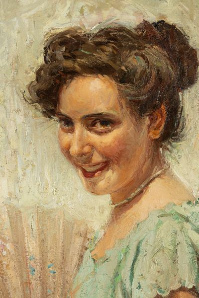 Alberto Amorico : Ragazza con ventaglio  - Asta Petits-Matres / Arte Figurativa tra XIX e XX Secolo - Parte 1 - Associazione Nazionale - Case d'Asta italiane