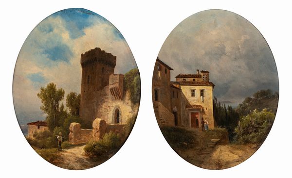 Domenico Pasquale Cambiaso : Paesaggi con figure  - Asta Petits-Matres / Arte Figurativa tra XIX e XX Secolo - Parte 1 - Associazione Nazionale - Case d'Asta italiane