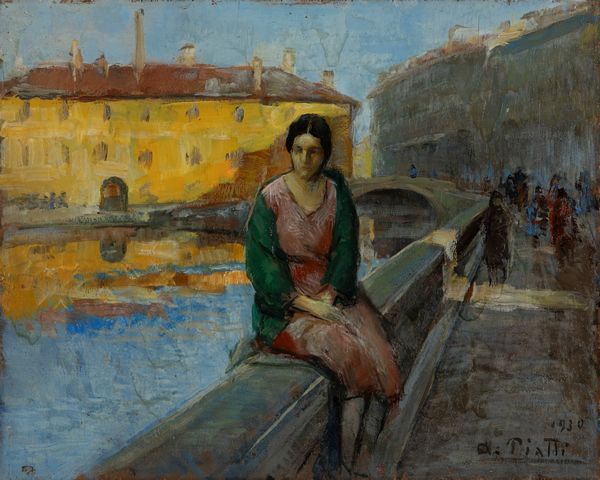 Antonio Piatti : Milano, Naviglio a San Marco  - Asta Petits-Matres / Arte Figurativa tra XIX e XX Secolo - Parte 1 - Associazione Nazionale - Case d'Asta italiane
