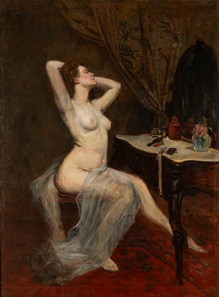 Attribuito a Giacomo Grosso (Cambiano 1860-Torino 1938) : Allo specchio  - Asta Petits-Matres / Arte Figurativa tra XIX e XX Secolo - Parte 1 - Associazione Nazionale - Case d'Asta italiane