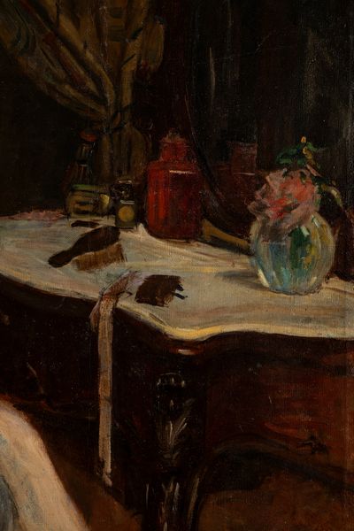 Attribuito a Giacomo Grosso (Cambiano 1860-Torino 1938) : Allo specchio  - Asta Petits-Matres / Arte Figurativa tra XIX e XX Secolo - Parte 1 - Associazione Nazionale - Case d'Asta italiane