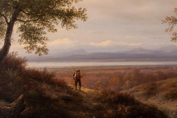 Giuseppe Canella : Paesaggio boscoso con figure e armenti  - Asta Petits-Ma�tres / Arte Figurativa tra XIX e XX Secolo - Parte 1 - Associazione Nazionale - Case d'Asta italiane