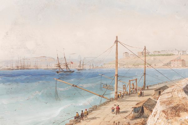 Carlo Bossoli : Veduta del Porto di Odessa  - Asta Petits-Ma�tres / Arte Figurativa tra XIX e XX Secolo - Parte 1 - Associazione Nazionale - Case d'Asta italiane