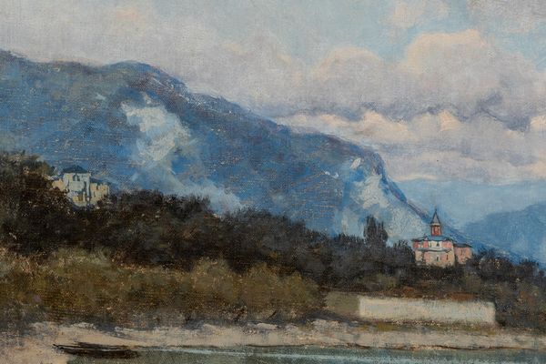 Lorenzo Gignous : Bellano, Lago di Como  - Asta Petits-Ma�tres / Arte Figurativa tra XIX e XX Secolo - Parte 1 - Associazione Nazionale - Case d'Asta italiane