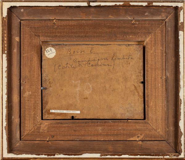 Emilio Borsa : Campagna lombarda (Cortile di cascina)  - Asta Petits-Matres / Arte Figurativa tra XIX e XX Secolo - Parte 1 - Associazione Nazionale - Case d'Asta italiane