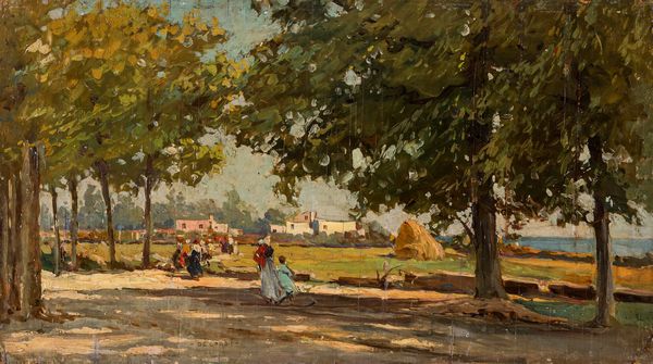 Nicolas De Corsi : Paesaggio con figure  - Asta Petits-Matres / Arte Figurativa tra XIX e XX Secolo - Parte 1 - Associazione Nazionale - Case d'Asta italiane