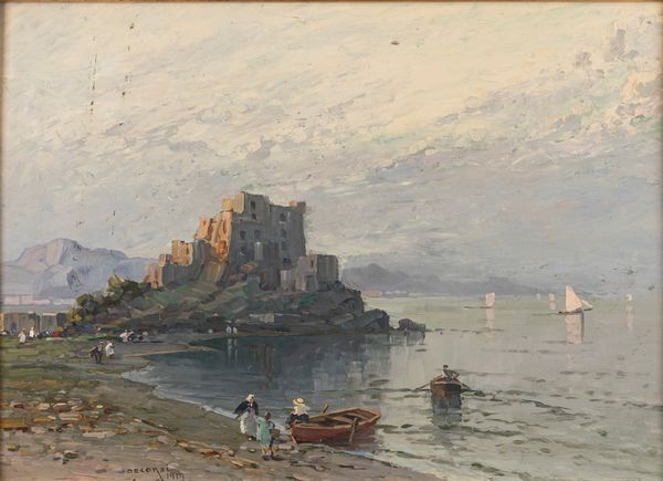 Nicolas De Corsi : Lungo la riva  - Asta Petits-Matres / Arte Figurativa tra XIX e XX Secolo - Parte 1 - Associazione Nazionale - Case d'Asta italiane