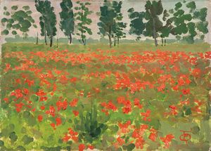 Emilio Quadrelli - Campo con papaveri