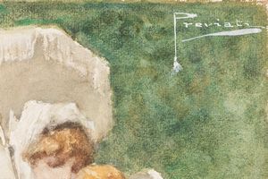 Gaetano Previati : Gioie materne  - Asta Petits-Matres / Arte Figurativa tra XIX e XX Secolo - Parte 1 - Associazione Nazionale - Case d'Asta italiane