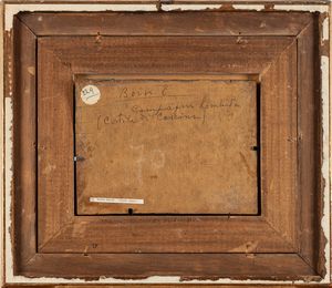 Emilio Borsa : Campagna lombarda (Cortile di cascina)  - Asta Petits-Matres / Arte Figurativa tra XIX e XX Secolo - Parte 1 - Associazione Nazionale - Case d'Asta italiane