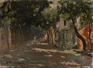 Carlo Brancaccio : Strada campestre  - Asta Petits-Matres / Arte Figurativa tra XIX e XX Secolo - Parte 1 - Associazione Nazionale - Case d'Asta italiane